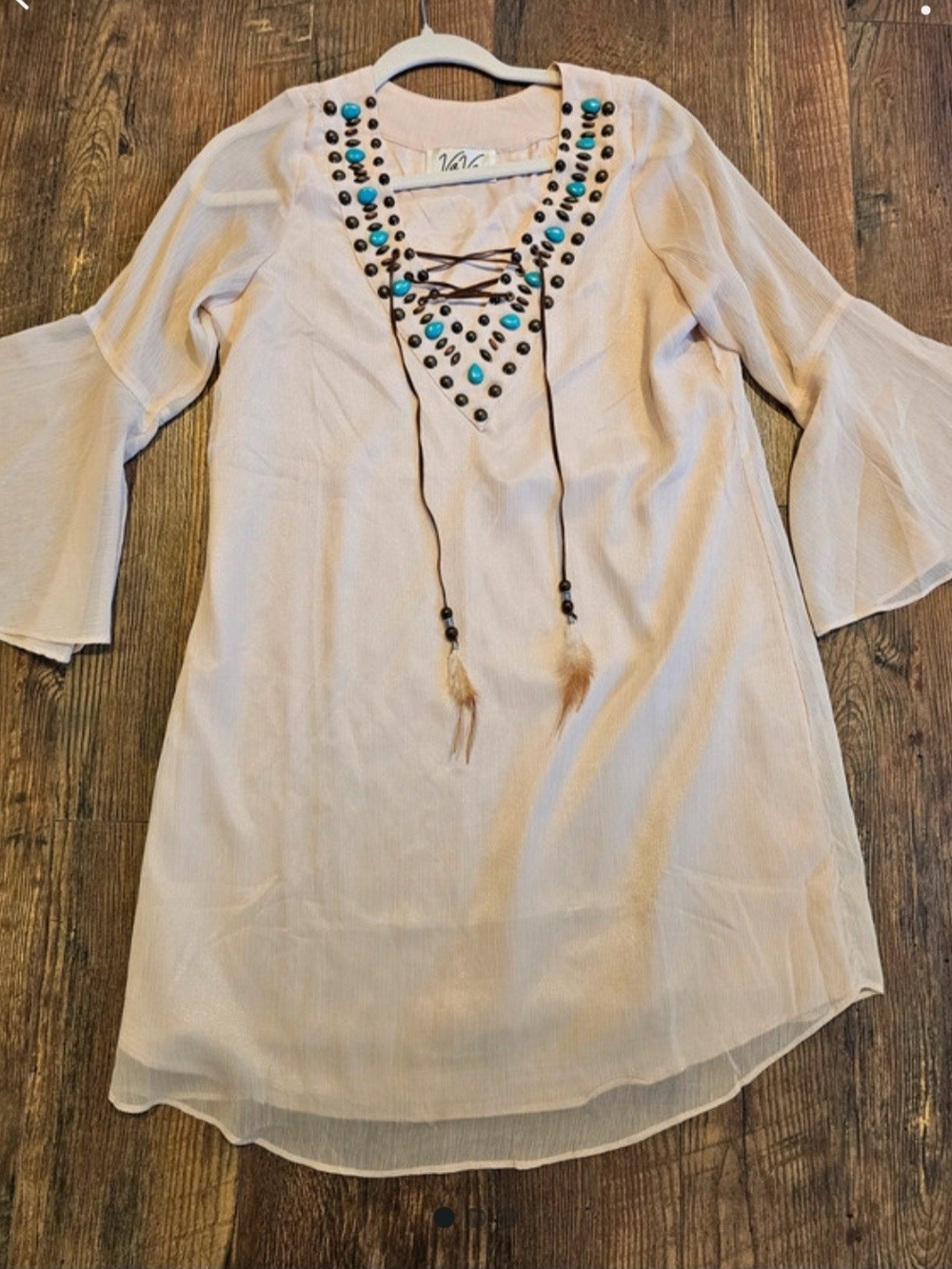 VaVa by Joy Han Bohemian Embellished Tunic Dress Size [S]